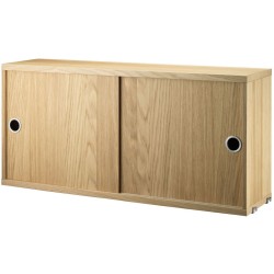 Cabinet sliding doors - oak - W78xD20xH37 cm - String Furniture