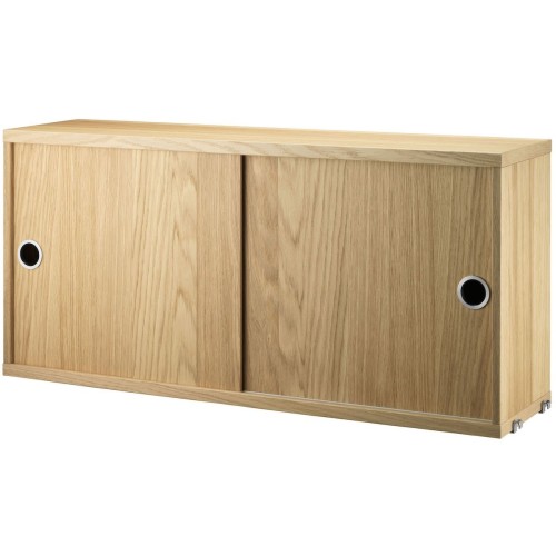 Cabinet portes coulissantes - chêne - L78xP20xH37 cm - String Furniture