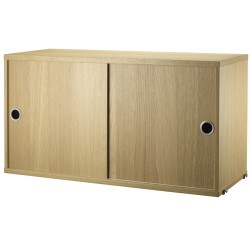 Cabinet sliding doors - oak - W78xD30xH42 cm - String Furniture