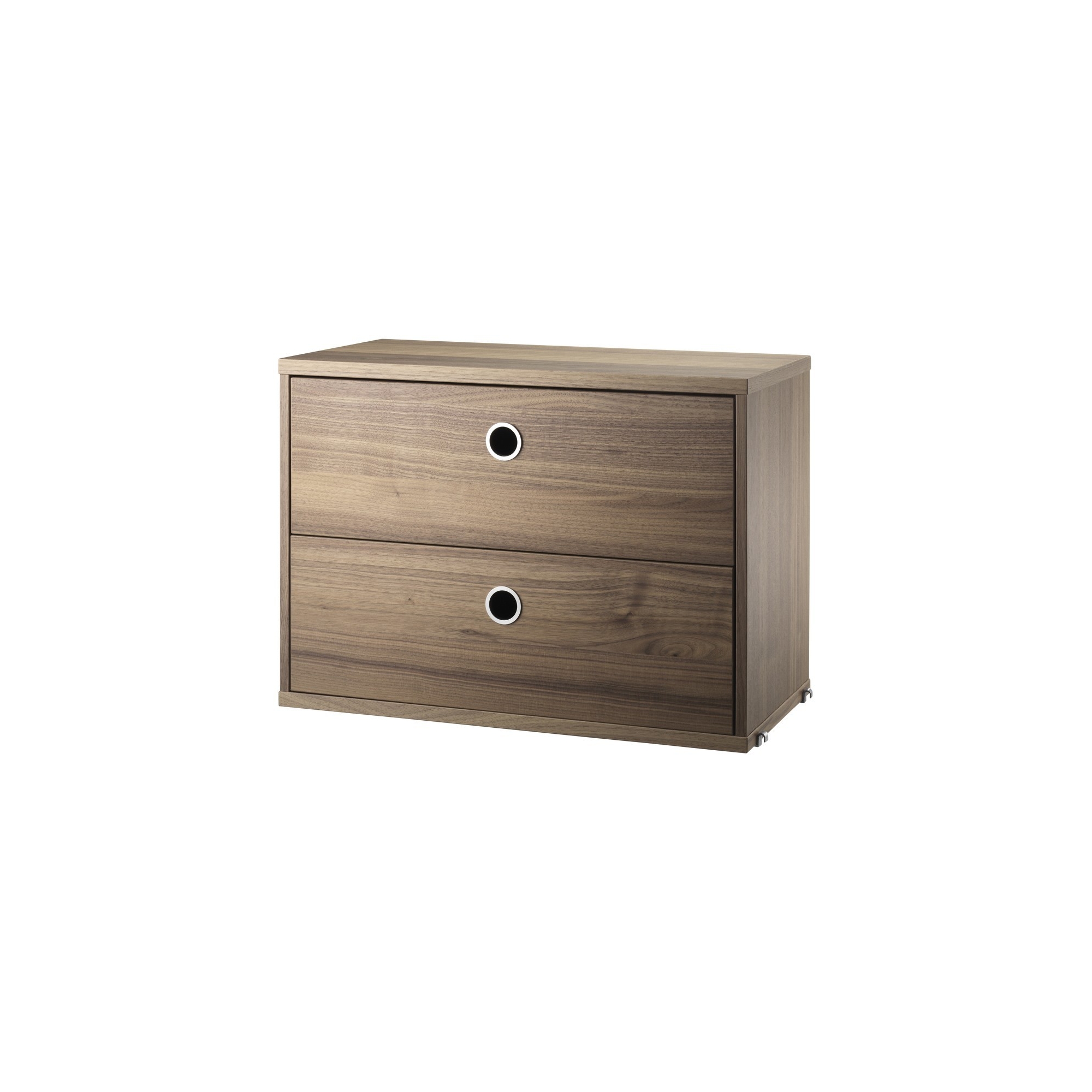 Chest 2 drawers - walnut - W58xD30xH42 cm - String Furniture