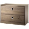 Chest 2 drawers - walnut - W58xD30xH42 cm - String Furniture