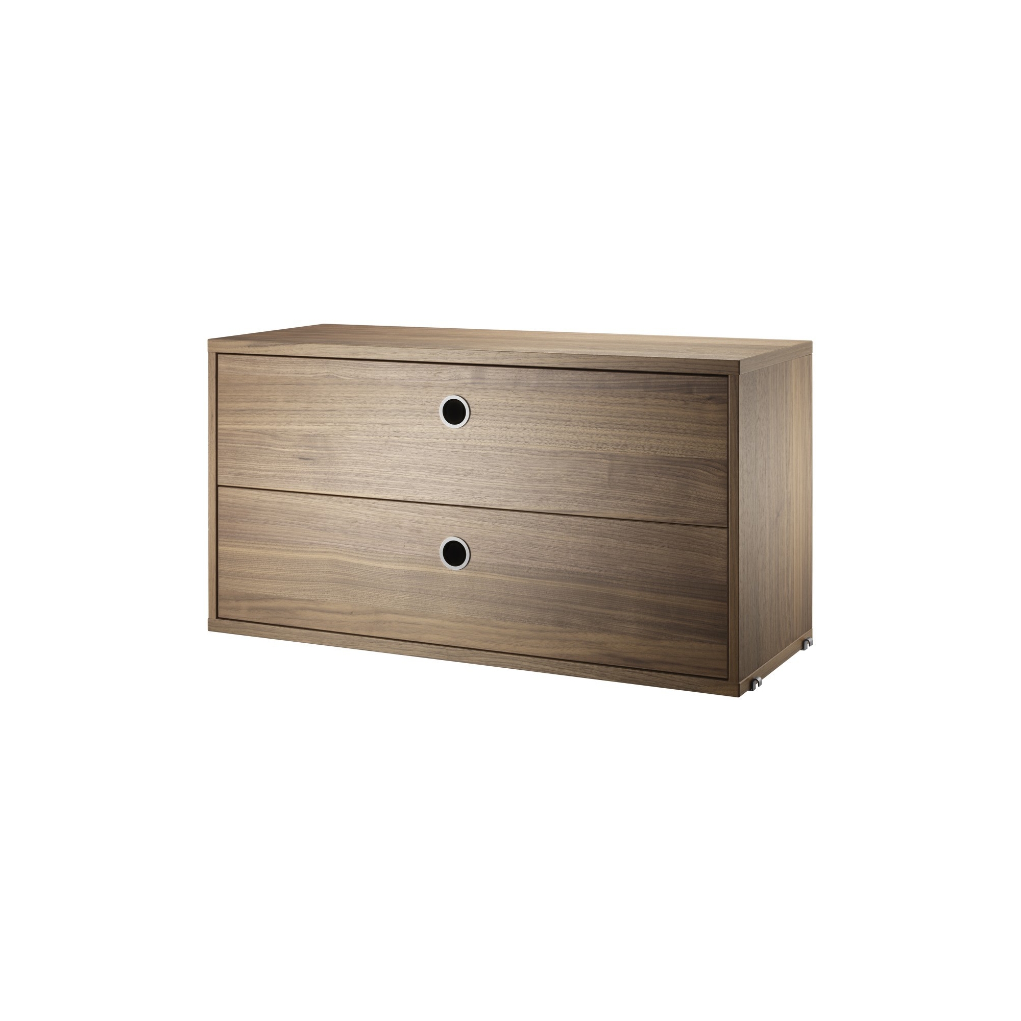 Chest 2 drawers - walnut - W78xD30xH42 cm - String Furniture