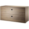 Chest 2 drawers - walnut - W78xD30xH42 cm - String Furniture