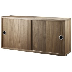 Cabinet sliding doors - walnut - W78xD20xH37 cm - String Furniture