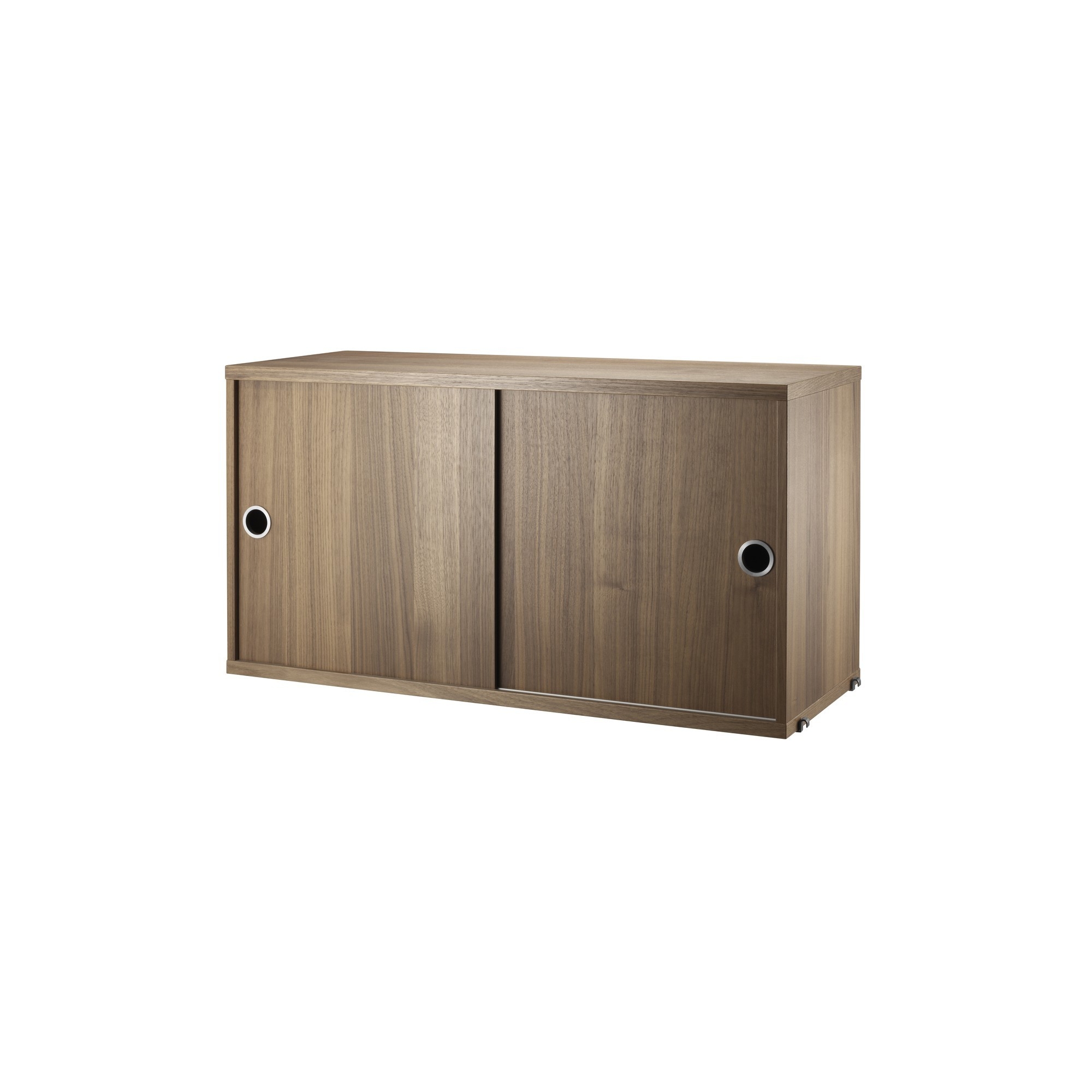 Cabinet portes coulissantes - noyer - L78xP30xH42 cm - String Furniture