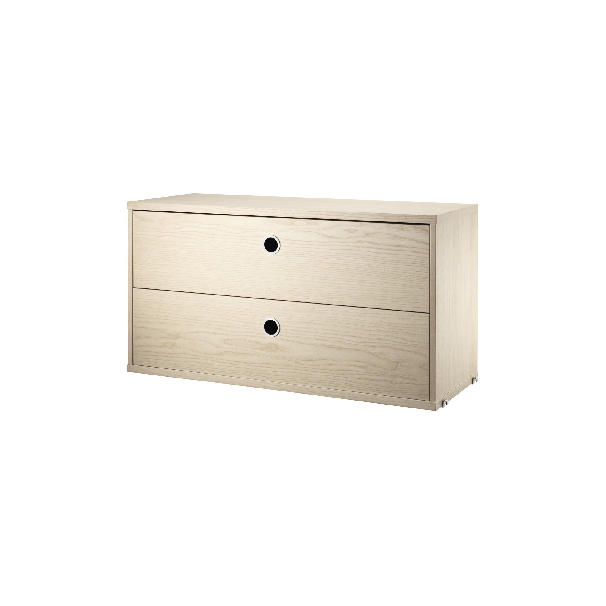 Chest 2 drawers - ash - W78xD30xH42 cm - String Furniture