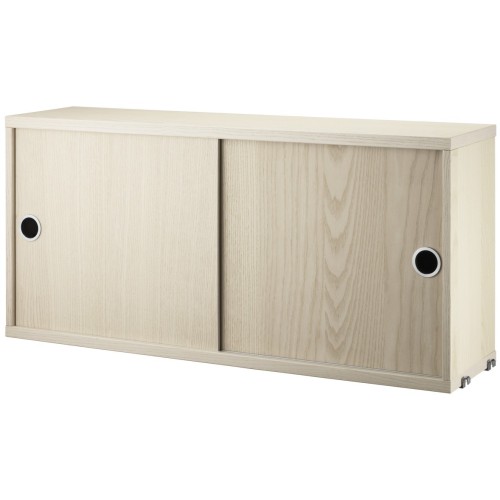 Cabinet portes coulissantes - frêne - L78xP20xH37 cm - String Furniture