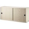 Cabinet portes coulissantes - frêne - L78xP20xH37 cm - String Furniture