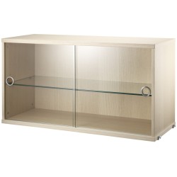 Vitrine 2 portes - frêne - L78xP30xH42 cm - String Furniture