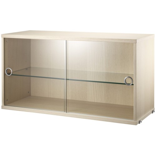 Glass display cabinet - ash - W78xD30xH42 cm - String Furniture