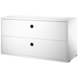 Chest 2 drawers - white - W78xD30xH42 cm - String Furniture