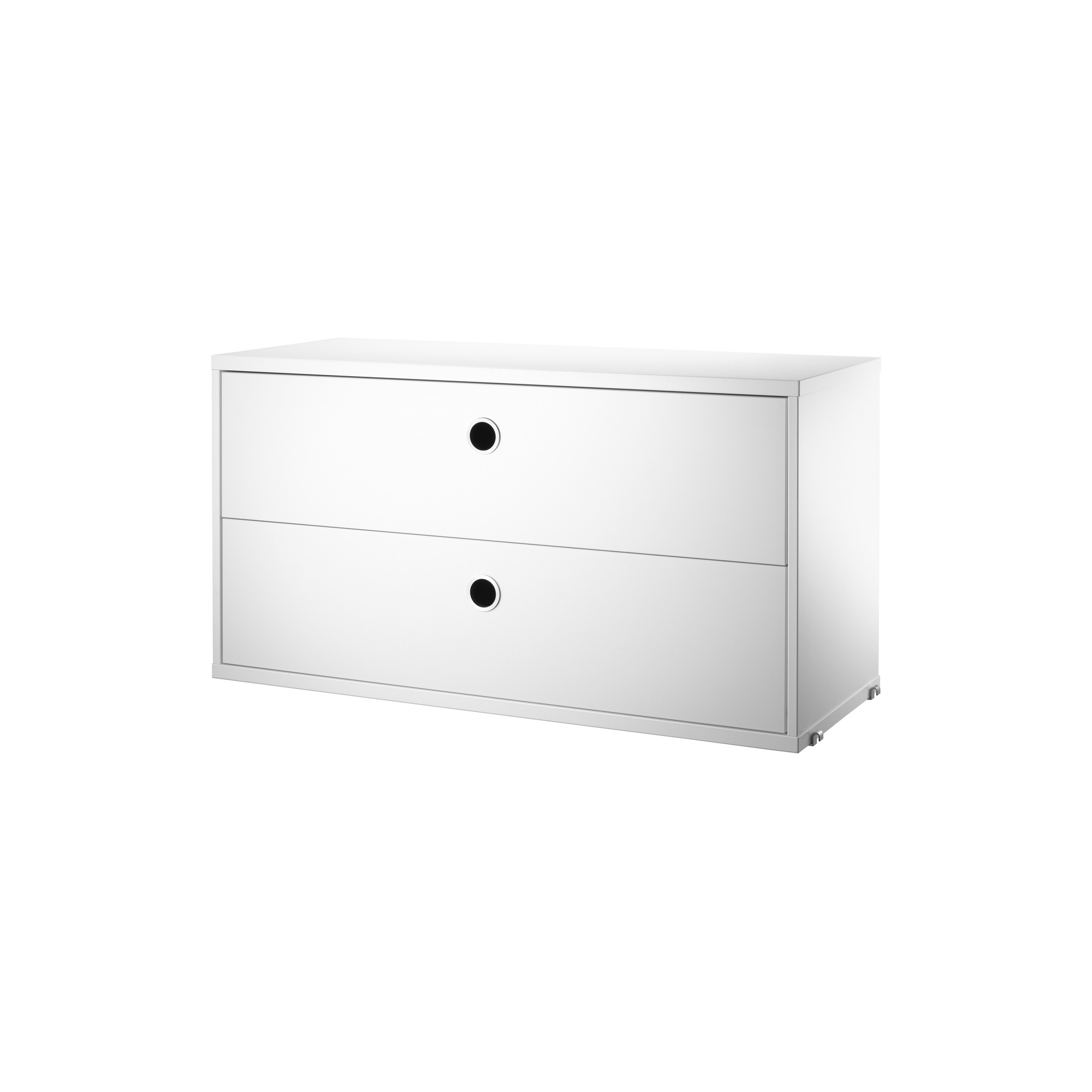 Buffet 2 tiroirs - blanc - L78xP30xH42 cm - String Furniture