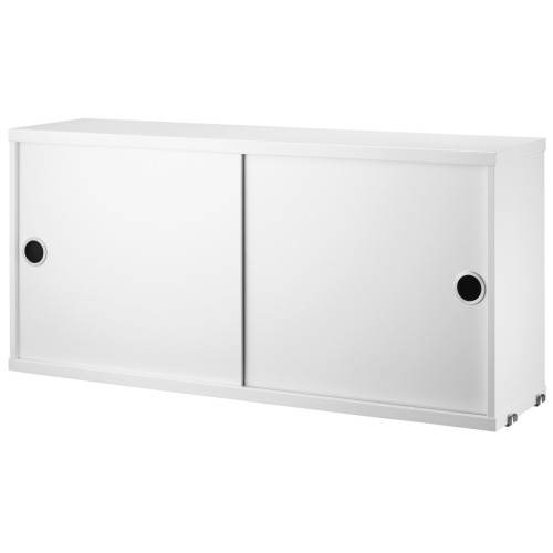 Cabinet sliding doors - white - W78xD20xH37 cm - String Furniture