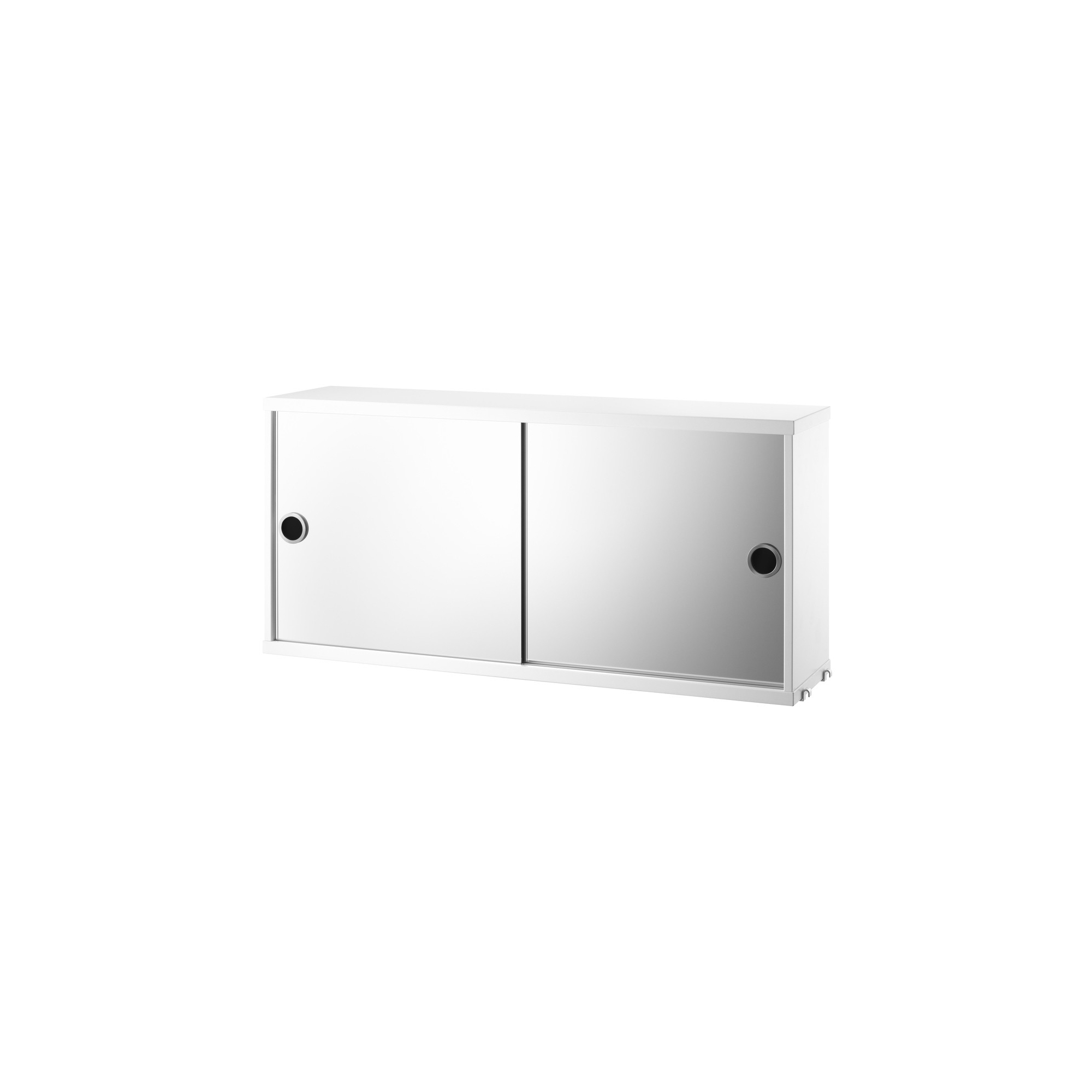 Cabinet avec portes miroir - blanc - L78xP20xH37 cm - String Furniture