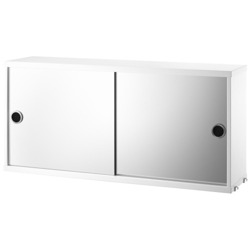 Cabinet avec portes miroir - blanc - L78xP20xH37 cm - String Furniture