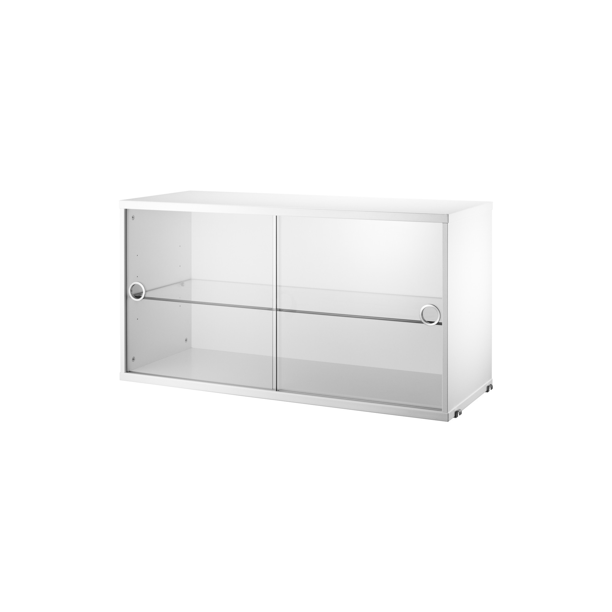 Glass display cabinet - white - W78xD30xH42 cm - String Furniture