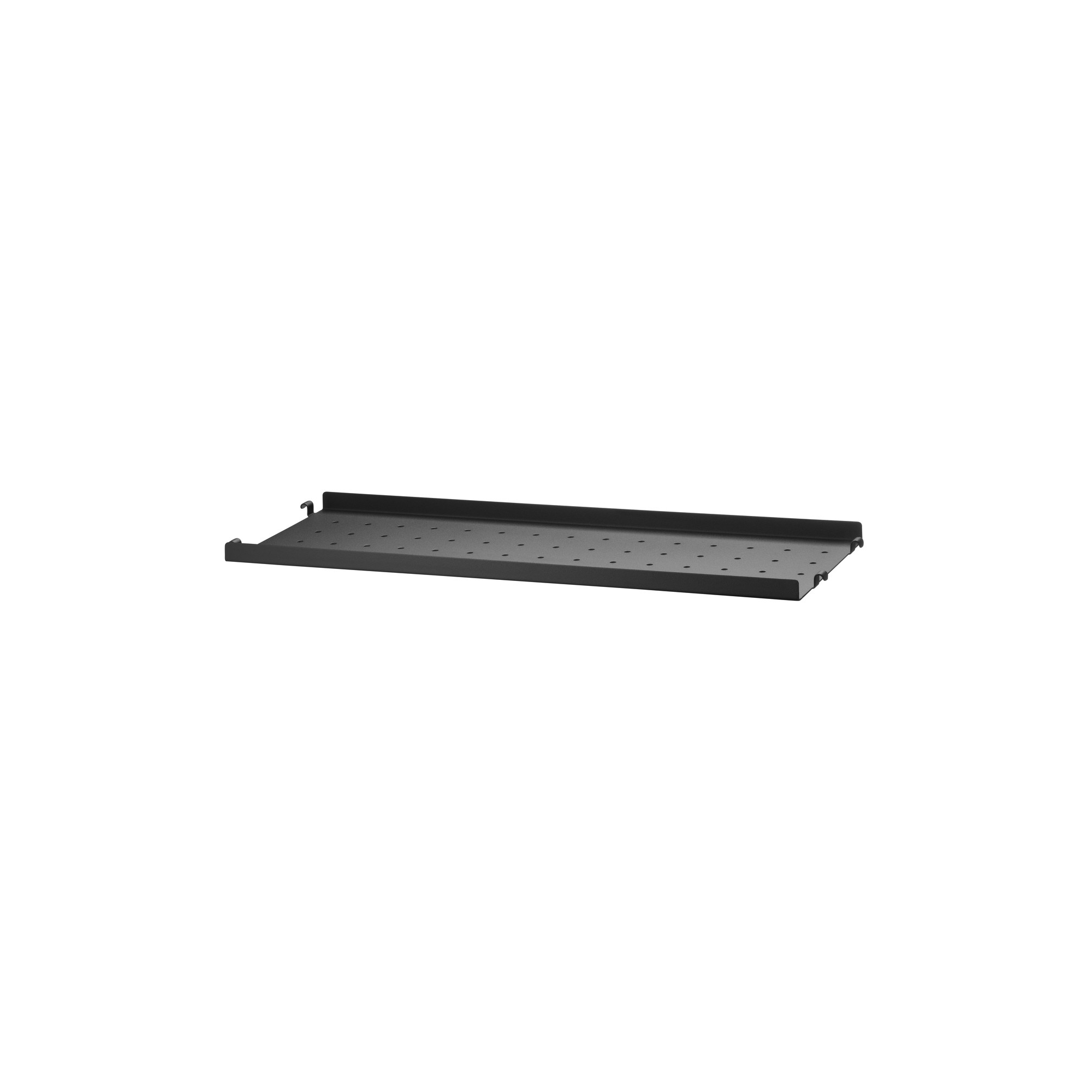 58x20cm - metal shelf, low edge - black - String Furniture