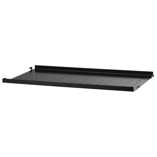 58x30cm - metal shelf, low edge - black - String Furniture