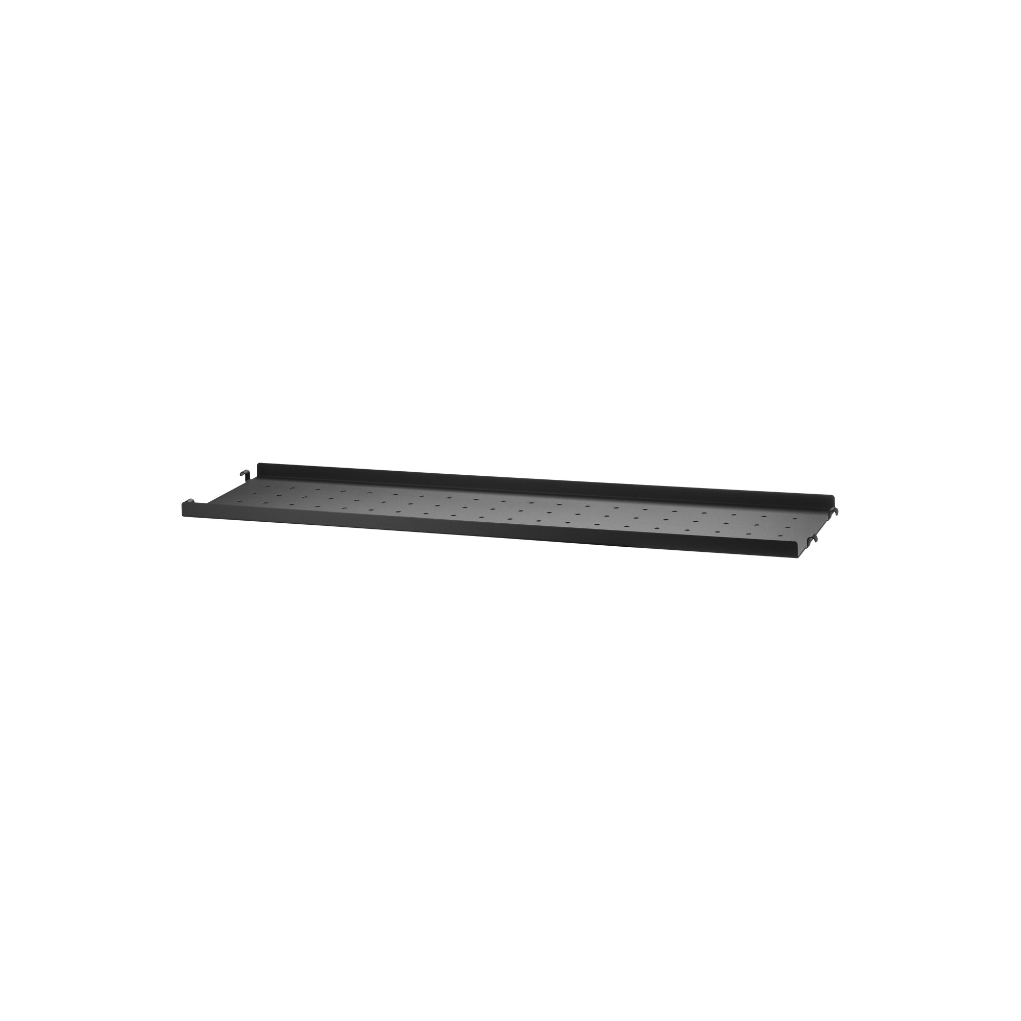 78x20cm - metal shelf, low edge - black - String Furniture