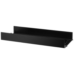 58x20cm - metal shelf, high edge - black - String Furniture