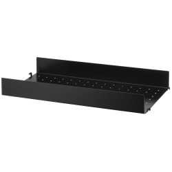 58x30cm - metal shelf, high edge - black - String Furniture