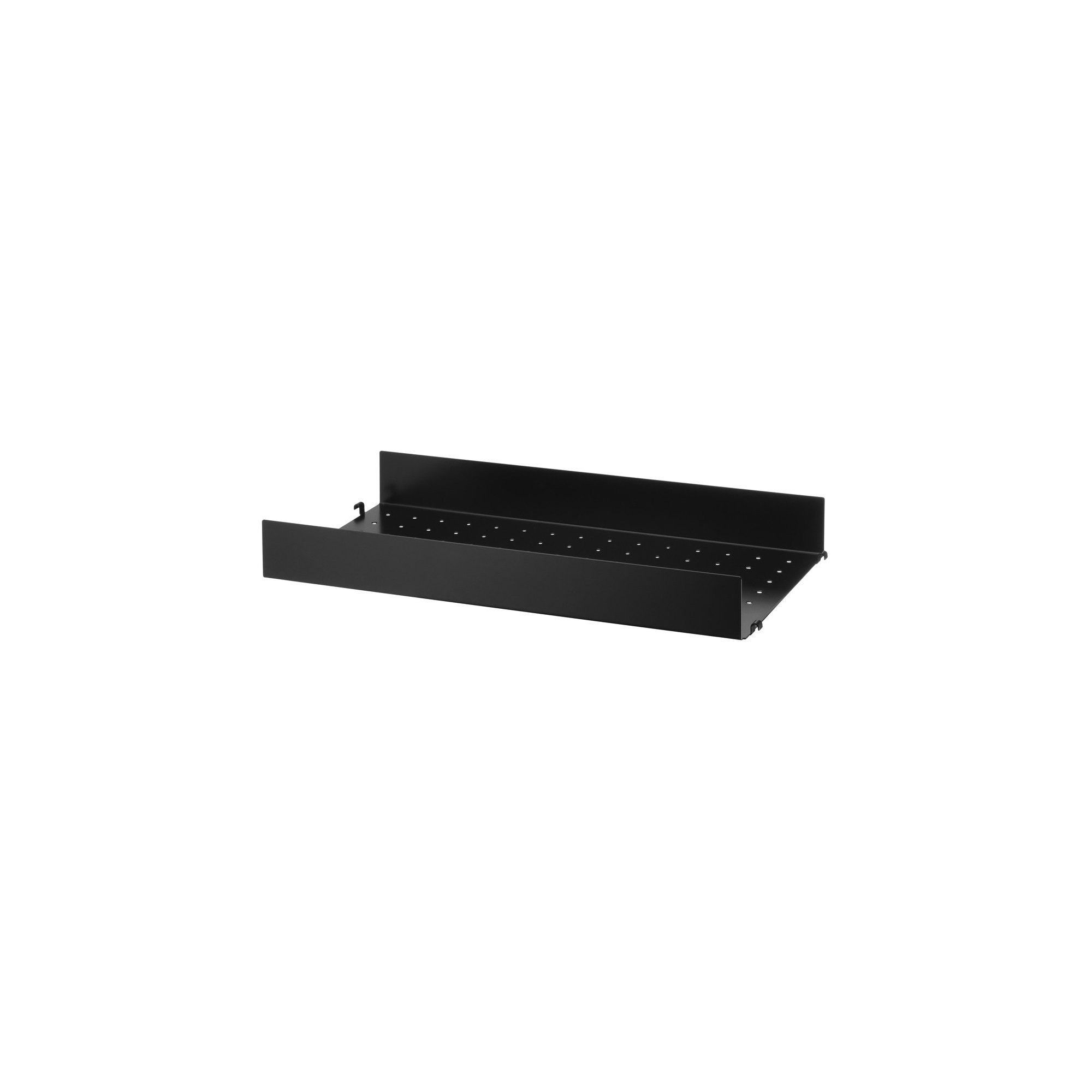 58x30cm - metal shelf, high edge - black - String Furniture