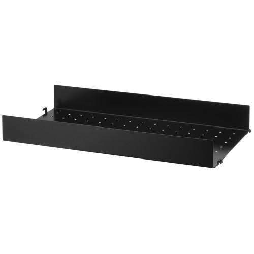 58x30cm - metal shelf, high edge - black - String Furniture