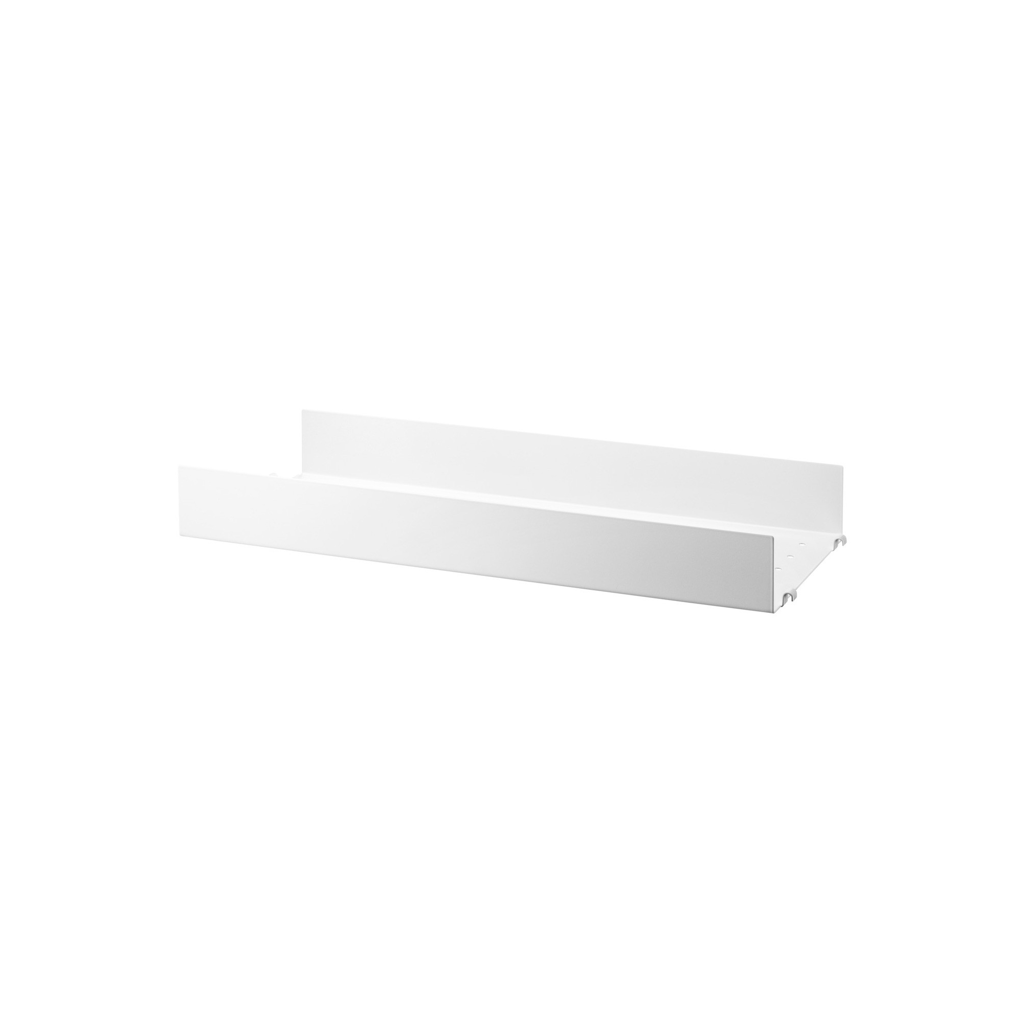 58x20cm - metal shelf, high edge - white - String Furniture