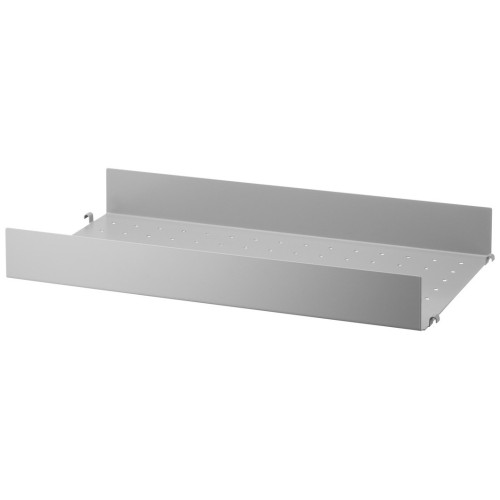 58x30cm - metal shelf, high edge - grey - String Furniture