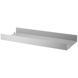 78x30cm - metal shelf, high edge - grey - String Furniture