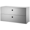 Chest 2 drawers - grey - W78xD30xH42 cm - String Furniture