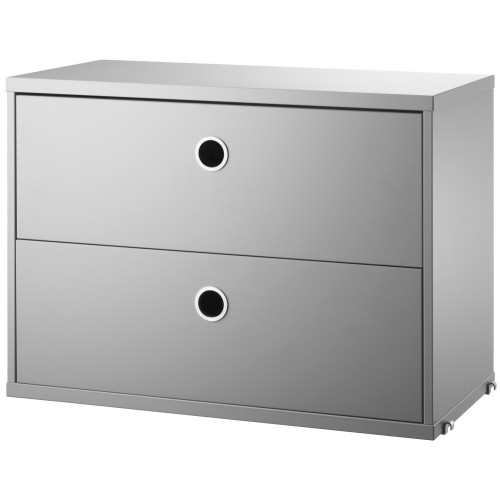 SOLD OUT – Chest 2 drawers - grey - W58xD30xH42 cm - String Furniture