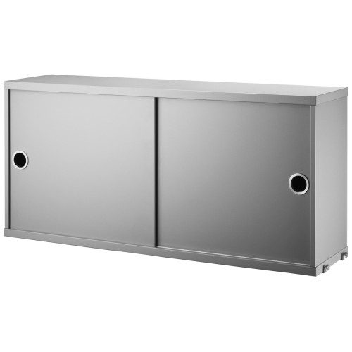 SOLD OUT Cabinet sliding doors - grey - W78xD20xH37 cm - String Furniture