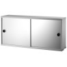 Cabinet avec portes miroir - gris - L78xP20xH37 cm - String Furniture