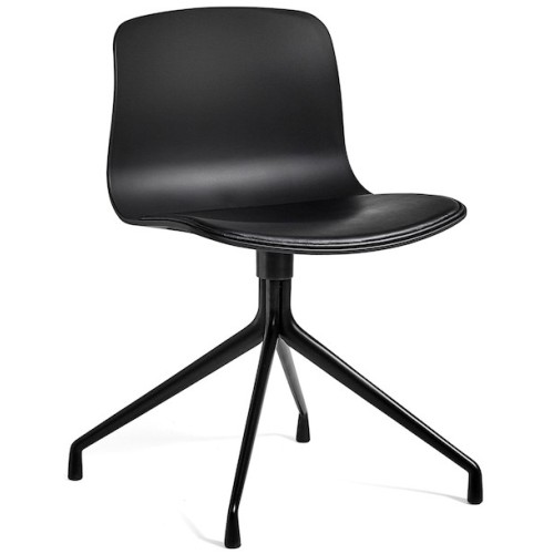 AAC10 - black shell, black Silk leather seat - black base - HAY