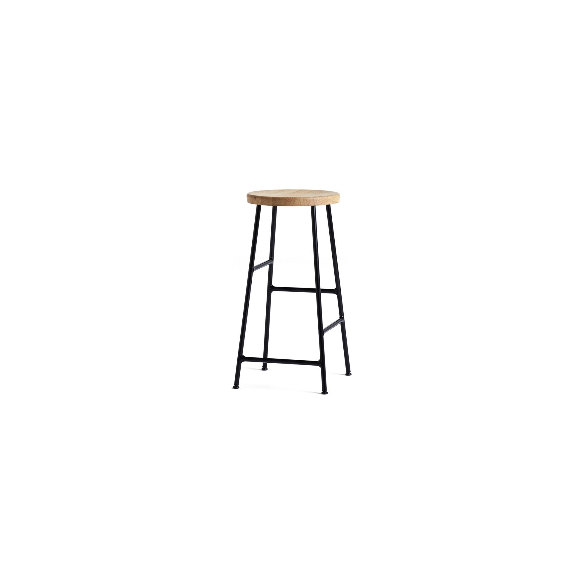 H75 - oiled oak + soft black steel - Cornet bar stool - HAY