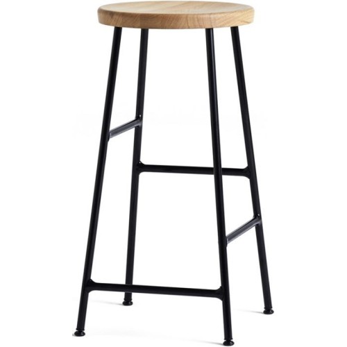 H75 - oiled oak + soft black steel - Cornet bar stool - HAY