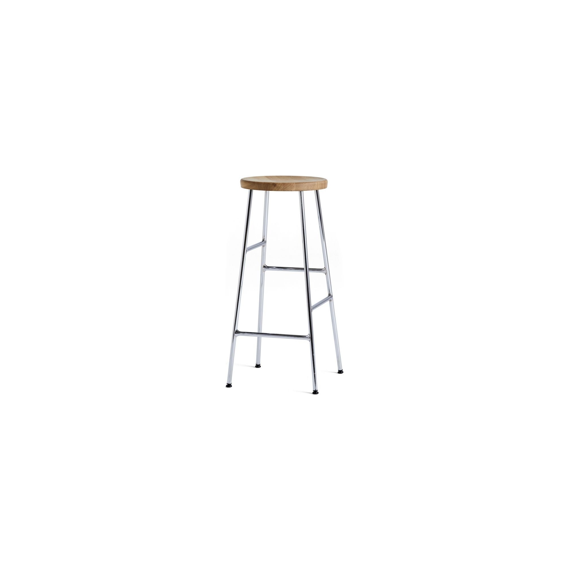 H65 - oiled oak + chromed steel - Cornet bar stool - HAY