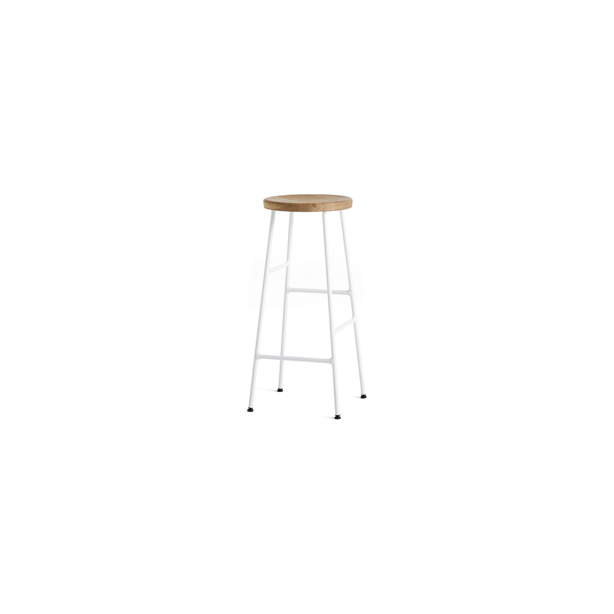 H65 - oiled oak + white steel - Cornet bar stool - HAY