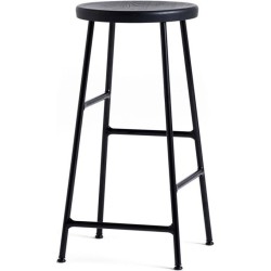 H65 - chêne noir + acier noir doux - tabouret de bar Cornet - HAY