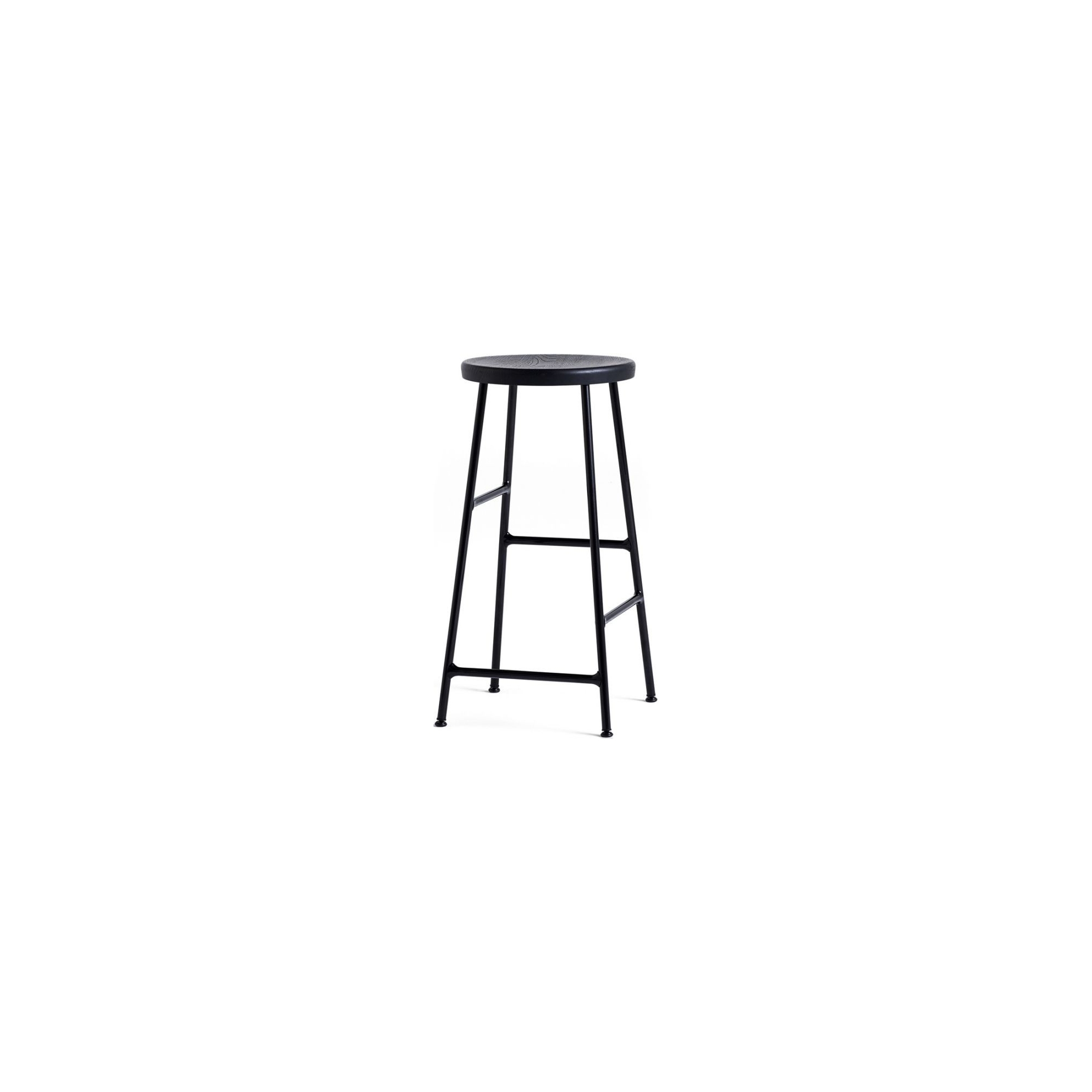 H65 - black oak + soft black steel - Cornet bar stool - HAY