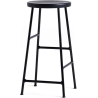 H75 - chêne noir + acier noir doux - tabouret de bar Cornet - HAY