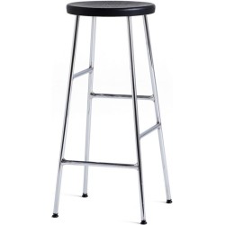 H65 - black oak + chromed steel - Cornet bar stool - HAY