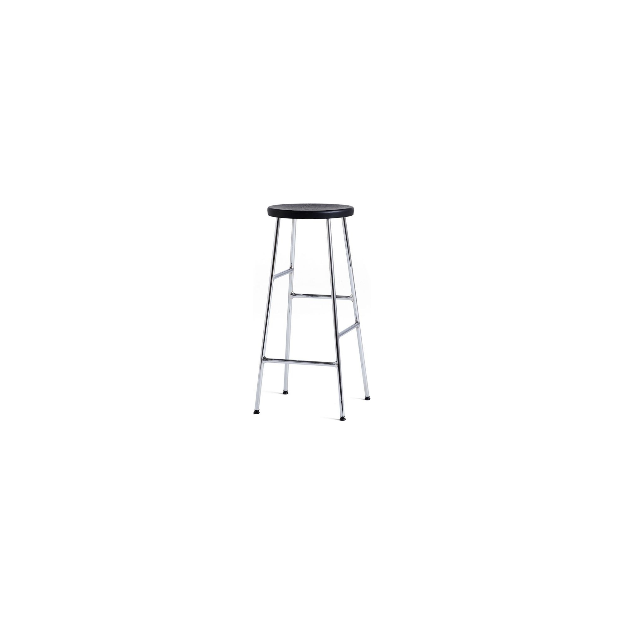 H65 - black oak + chromed steel - Cornet bar stool - HAY