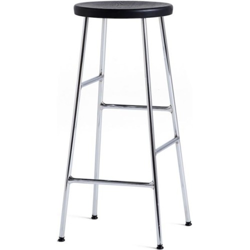 H65 - black oak + chromed steel - Cornet bar stool - HAY