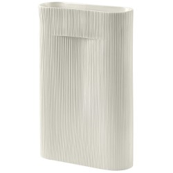 Vase Ridge – H48,5cm – Blanc cassé