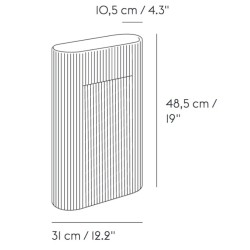 Vase Ridge – H48,5cm – Blanc cassé