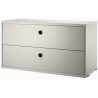 Chest 2 drawers - beige - W78xD30xH42 cm - String Furniture