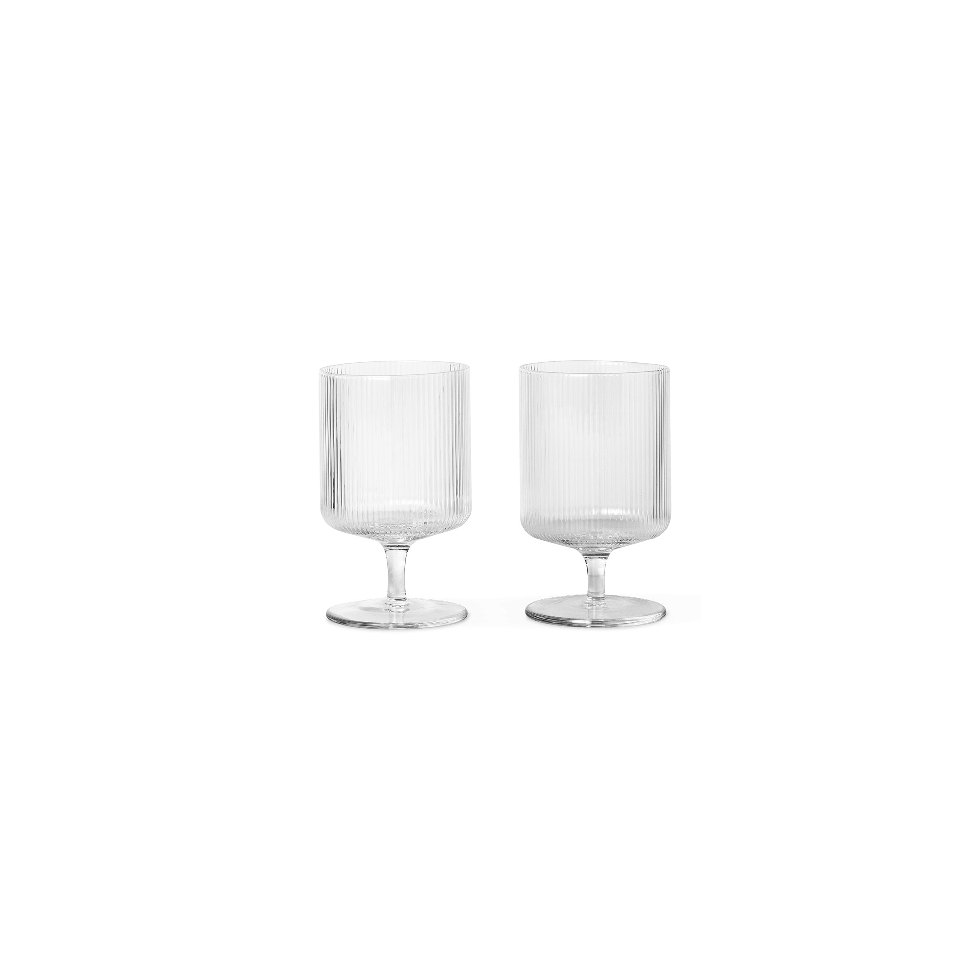 2 wine glasses – clear – Ripple - Ferm Living