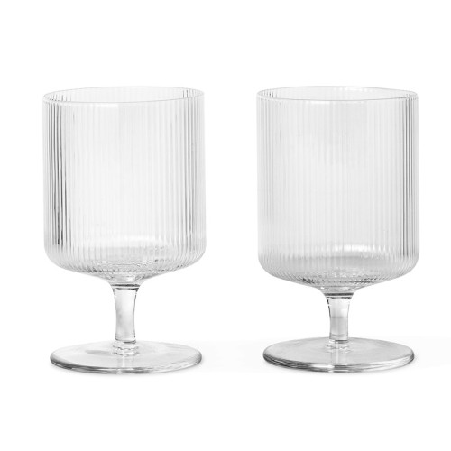 2 verres à vin transparents Ripple - Ferm Living